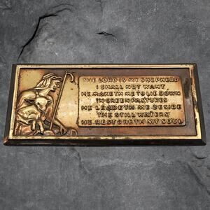 Vintage Jesus and Lamb Hanging Wall Decor - The Lord is My Shepherd Metal Sign